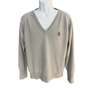 Pickering sportswear Men's L embroidered v-neck sweatshirt the red apple